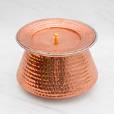 Pure Copper Handi With Lid for Cooking – Tin Coated (Kalai) – Handcrafted Hammered & Traditional Design